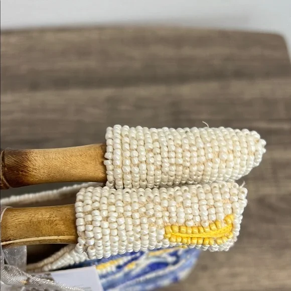 From India To You | Beaded Tropical Handbag w/ Bamboo Handle - Picture 10 of 11